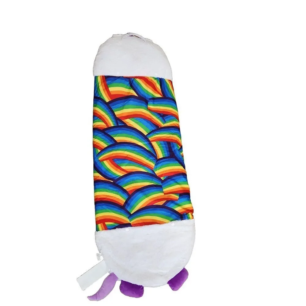 Happy Nappers Rainbow Unicorn Sleeping Bag Sleep Sack White Plush Pillow Whimsy